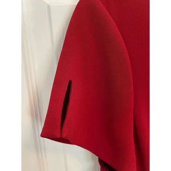 Diane von Furstenberg Raizel Fit & Flare Crepe Dress size 14 Red Office - Picture 12 of 12